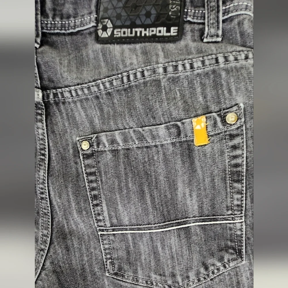 Vintage Y2K South Pole Relaxed Fit Jeans. Grey and Black mix. 38×34. Black Tab - Picture 6 of 9